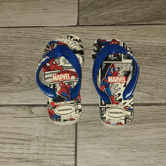 🍬Havaianas Spiderman Marvel flip flops🪅🌷 💧 💕 ✨️ 🏵💫🧋☃️🦋🐯🐠 - Picture 1 of 2